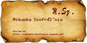Mikuska Szofrónia névjegykártya